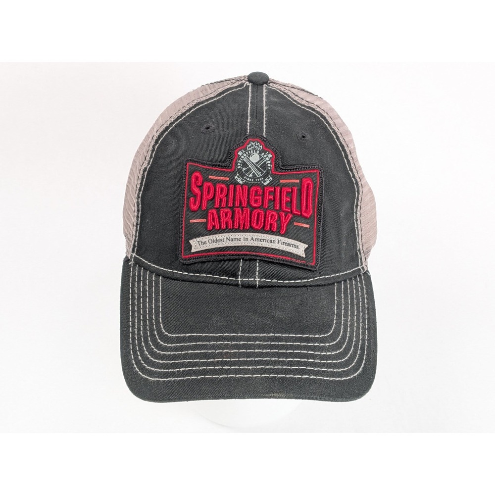 Springfield Armory Baseball Cap Black Grey Red Logo Adjustable One Size Fits All
